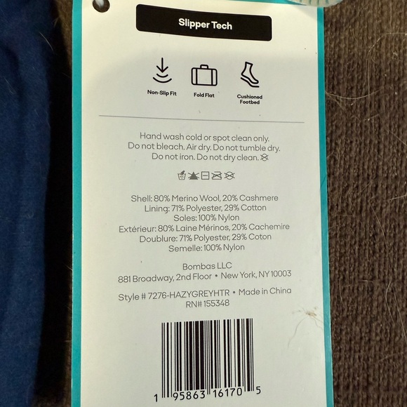 Bombas Gray Casual Socks Slipper Tech - Picture 3 of 4